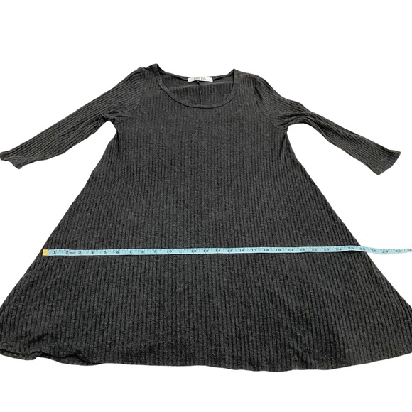 Fab’rik Gray Ribbed Knit Long Sleeve Dress, Size Large - Picture 7 of 9